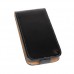 iPhone 3G 3GS - Genuine Leather Up Down Flip Protective Phone Cover Case - Black